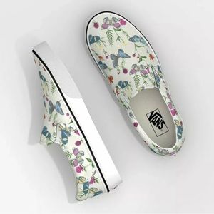 NWT Butterfly Floral Marshmallow Vans
